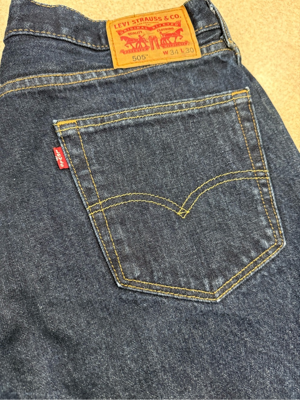Levi's 505 Straight Men's Jeans in Dark Blue Denim